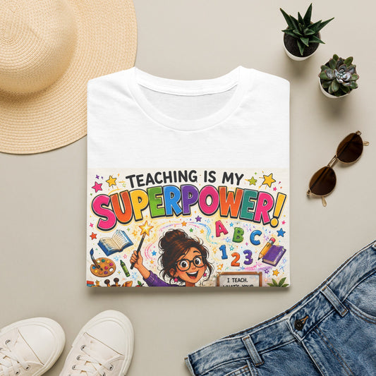 Teaching Is My Superpower T-Shirt — Colorful Teacher Appreciation Tee
