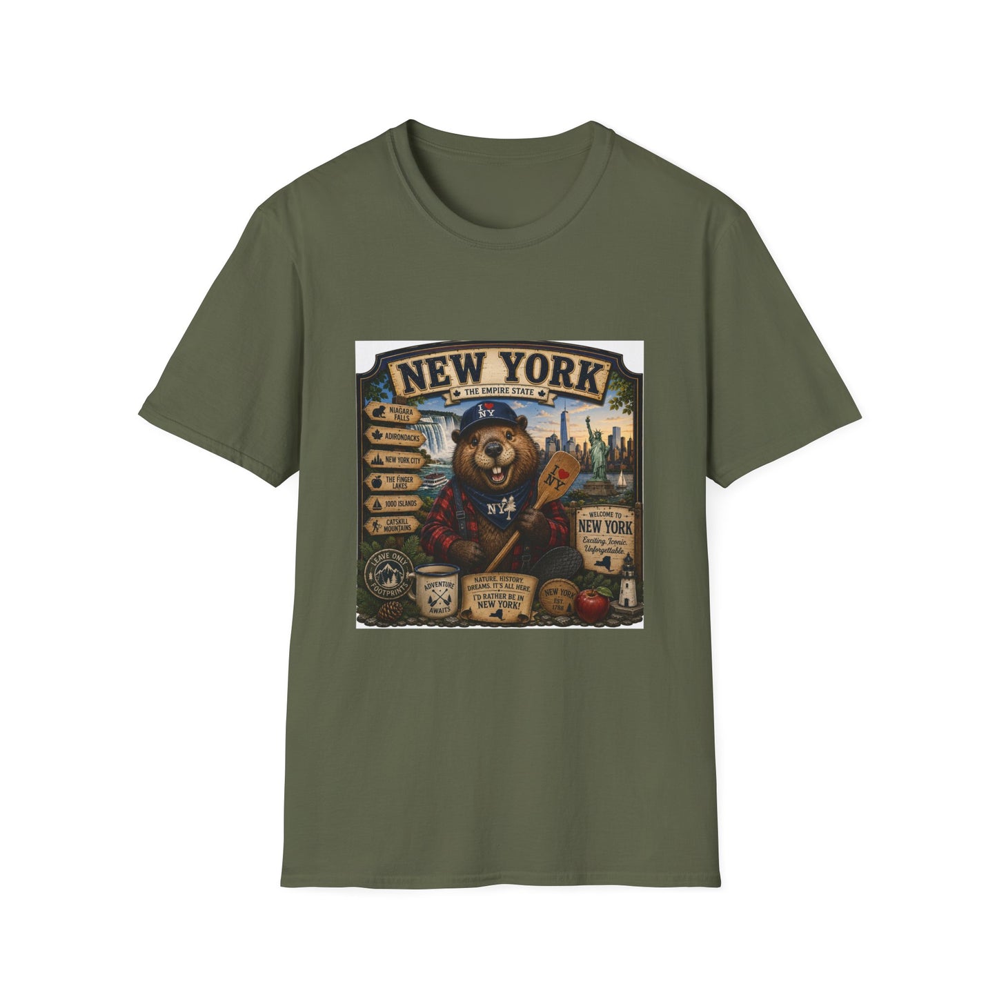 New York Bear Vintage Graphic T-Shirt — NYC Souvenir Cityscape Tee