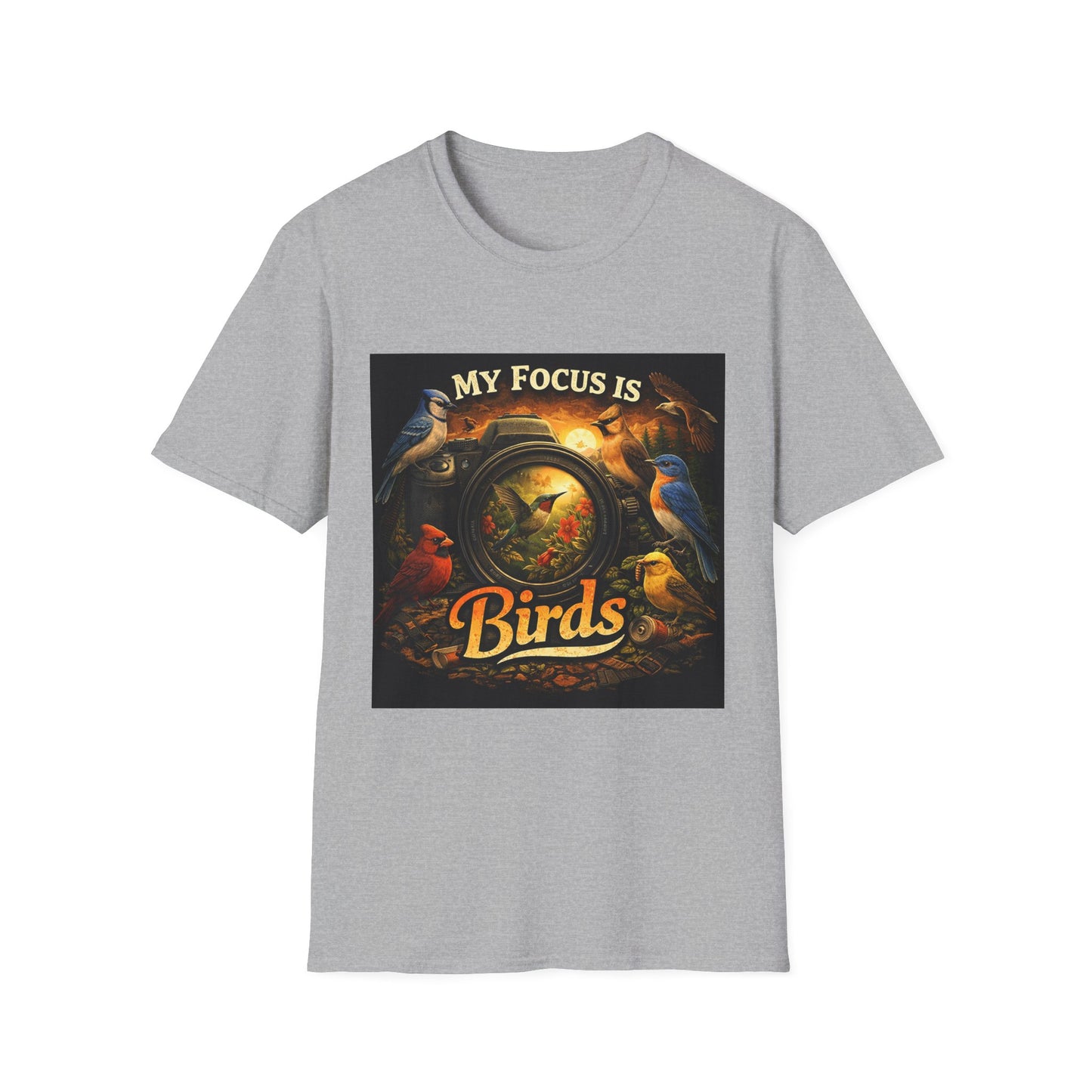 My Focus Is Birds T-Shirt — Vintage Birdwatching Tee