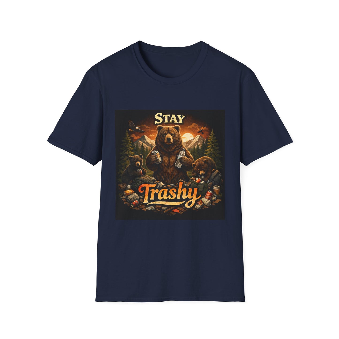 Stay Trashy Bear T-Shirt – Funny Vintage Camping Graphic Tee