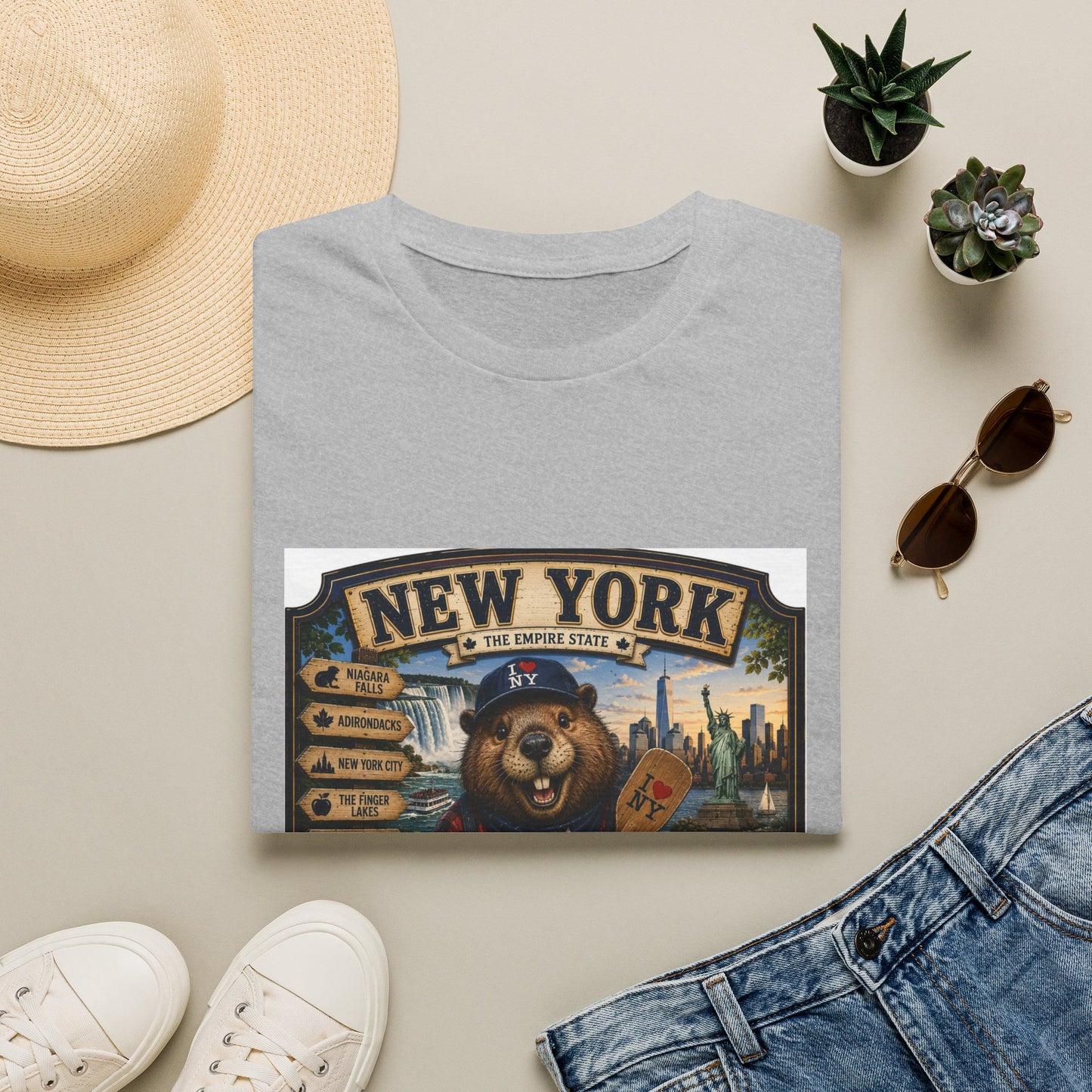 New York Bear Vintage Graphic T-Shirt — NYC Souvenir Cityscape Tee