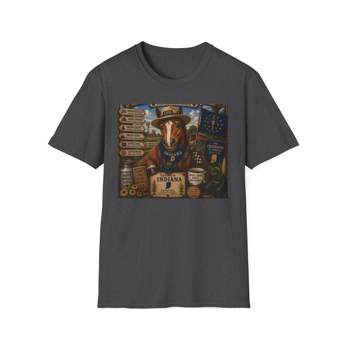 Indiana Scout Dog T-Shirt — Vintage State Travel Poster Design