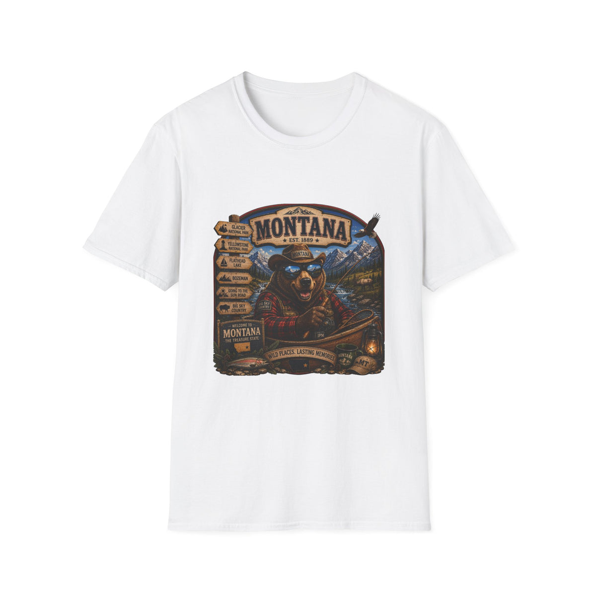 Montana Bear Graphic T-Shirt — Vintage Outdoor Scenic Tee