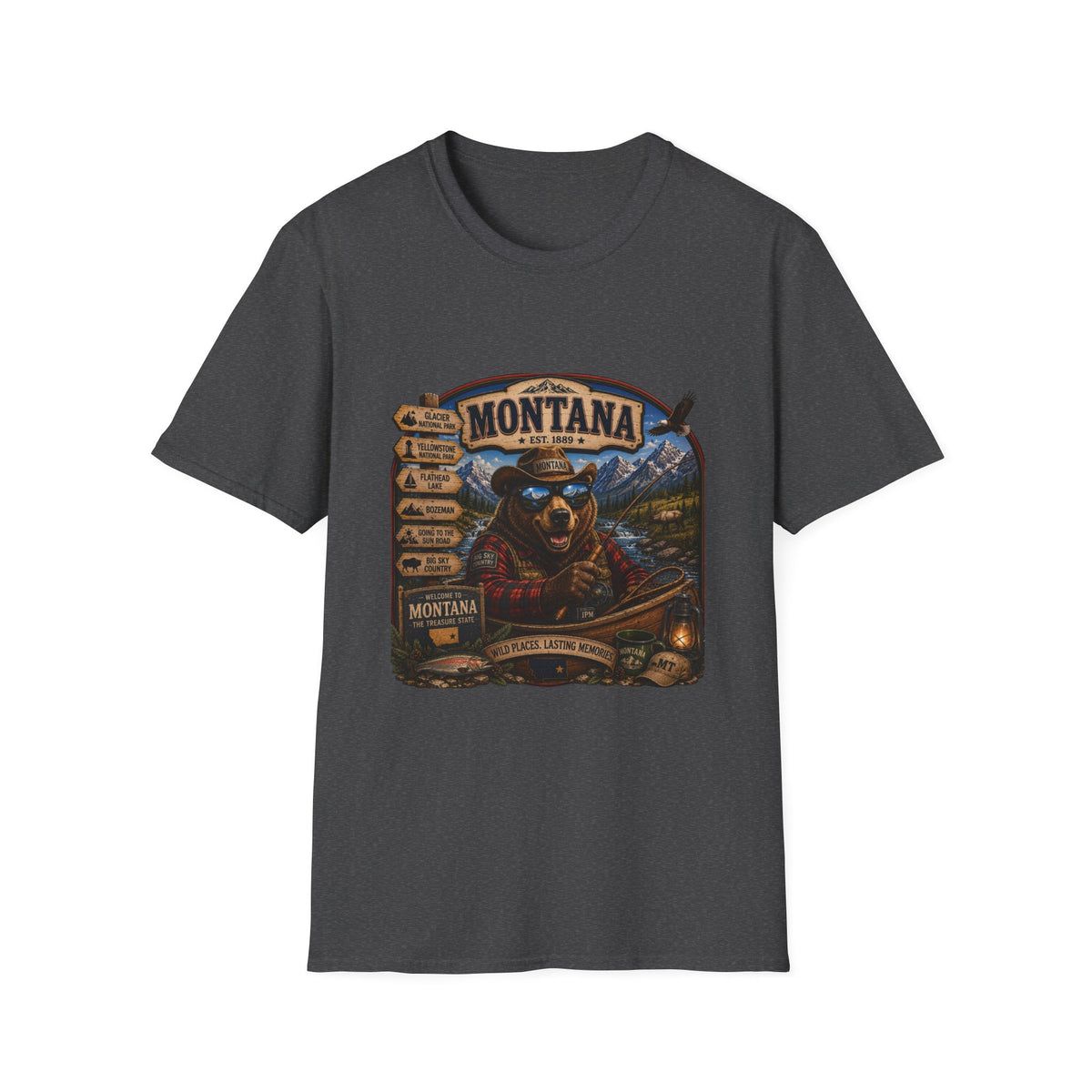 Montana Bear Graphic T-Shirt — Vintage Outdoor Scenic Tee