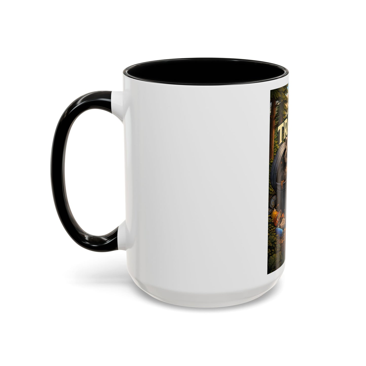 Stay Trashy Coffee Mug — Funny Raccoon Trash Can Design, Novelty Gift for Friends & Family
