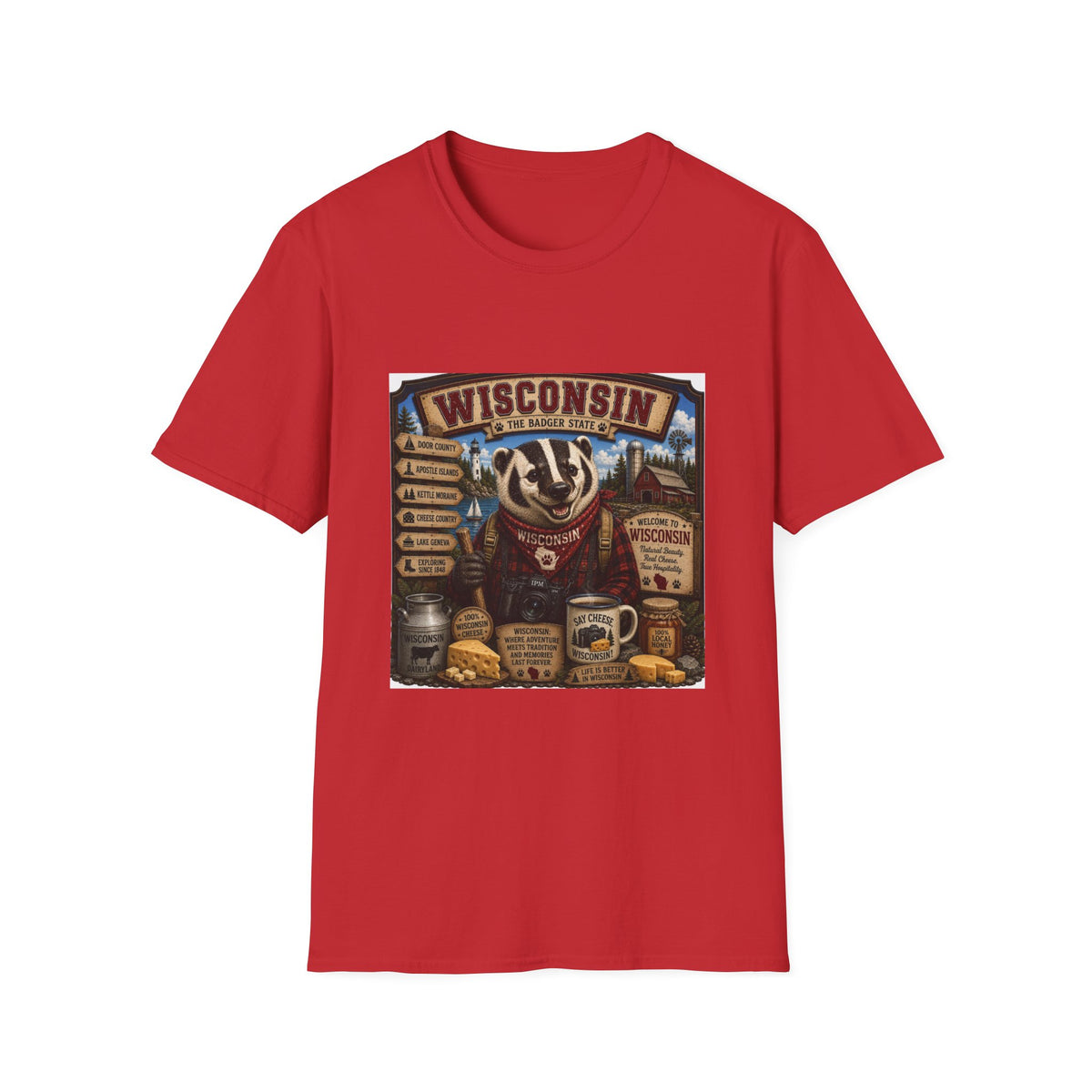 Wisconsin Badger Retro Travel T-Shirt — Vintage State Pride Tee