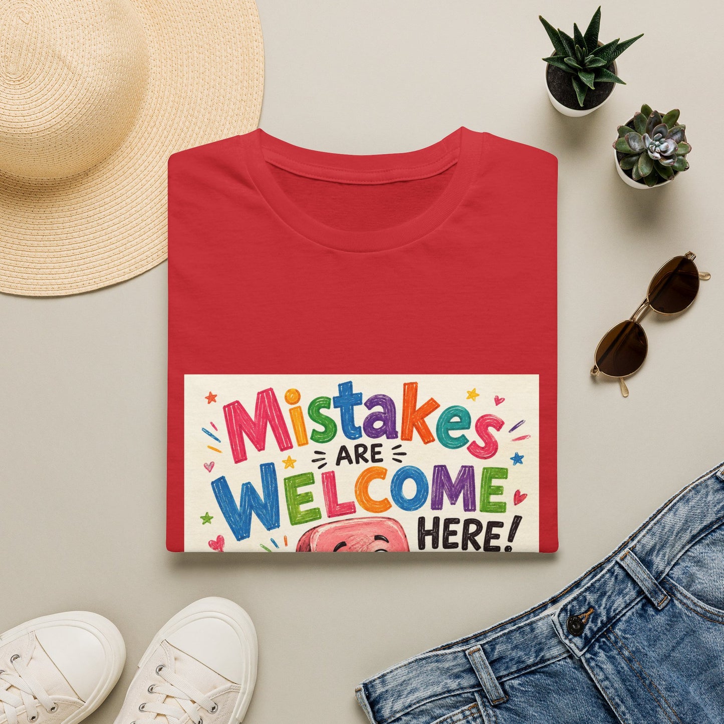 Kids' T-Shirt — "Mistakes Are Welcome Here" Positive Classroom Tee