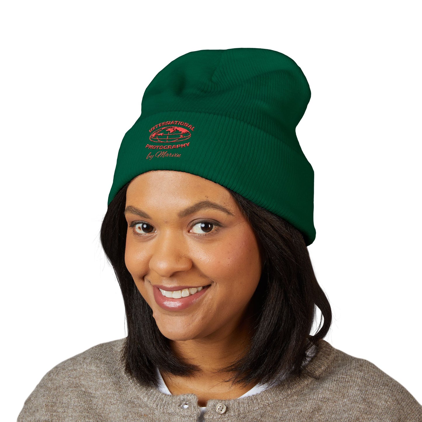 Classic Embroidered Beanie - Cozy Winter Hat, Photography Gift, Trendy Knit Cap, Casual Streetwear, Unisex Apparel, Winter Accessory