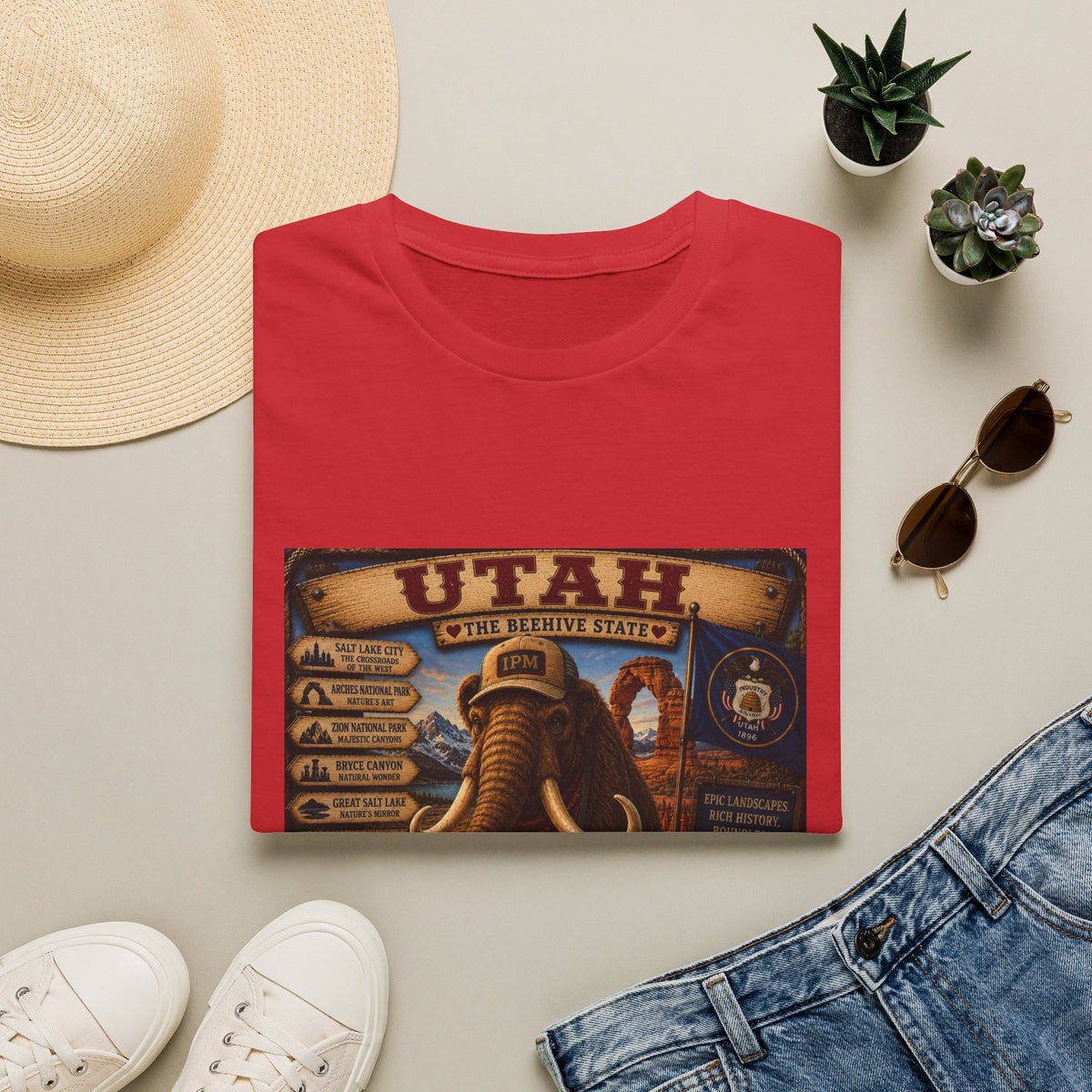 Utah The Beehive State Vintage Mammoth T-Shirt
