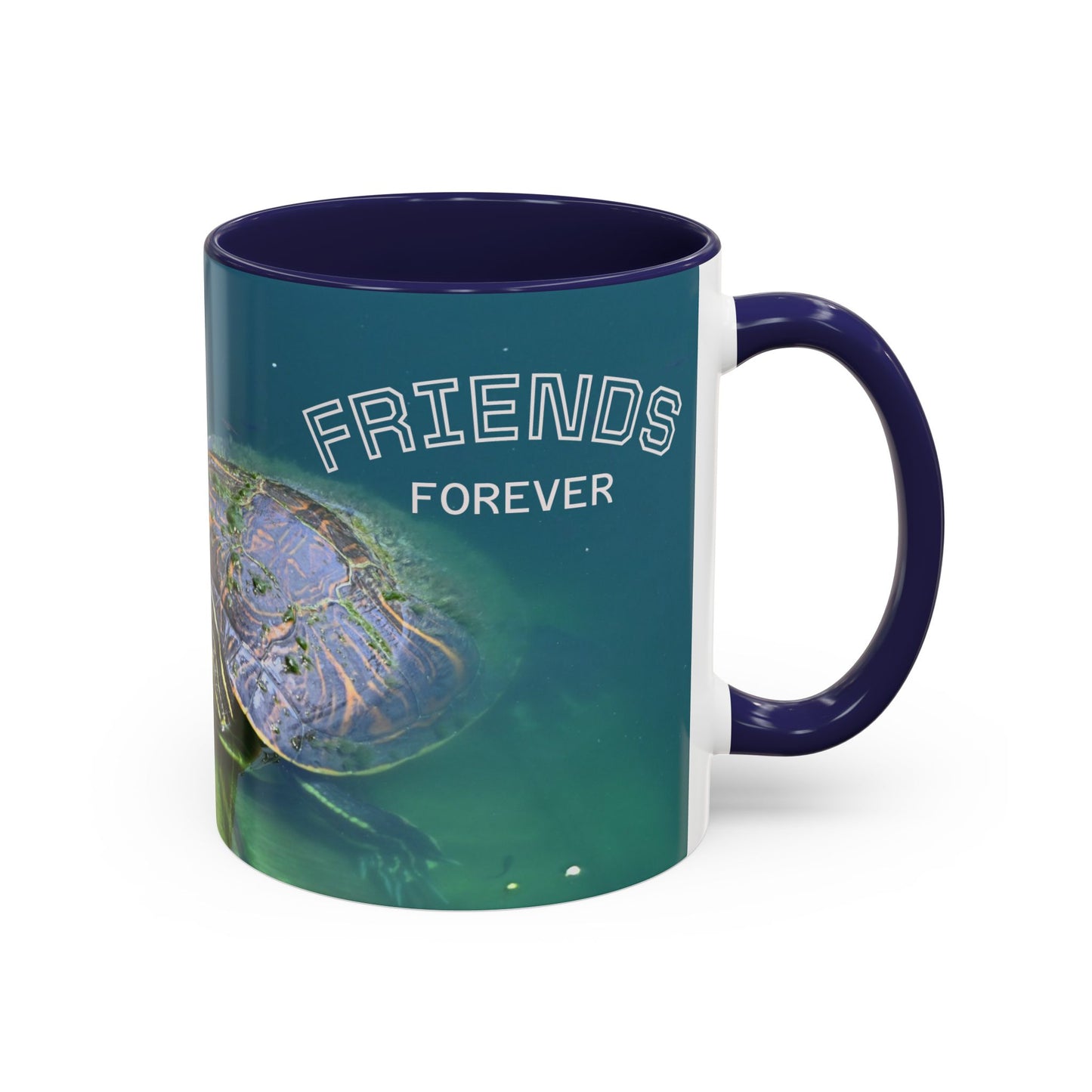 Friends Forever Turtle Accent Coffee Mug — 11/15oz Gift for Animal Lovers