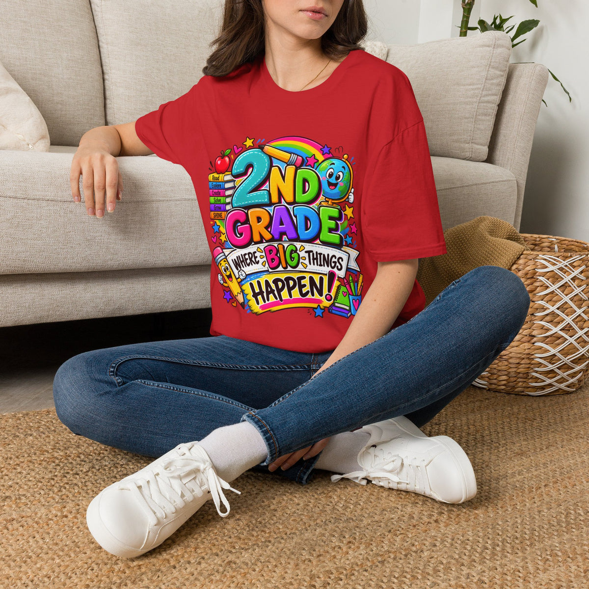 2nd Grade T-Shirt — Colorful Back-to-School Kids Tee (“2nd Grade Where Big Things Happen!”)