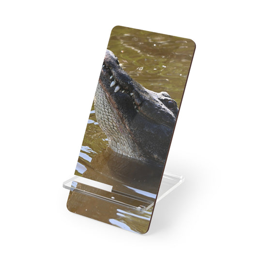 Alligator Photo Phone Stand – Acrylic Mobile Display Stand for Smartphones