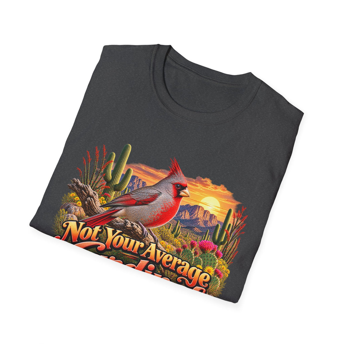 Cardinal Desert Sunset T-Shirt — "Not Your Average Cardinal" Graphic Tee