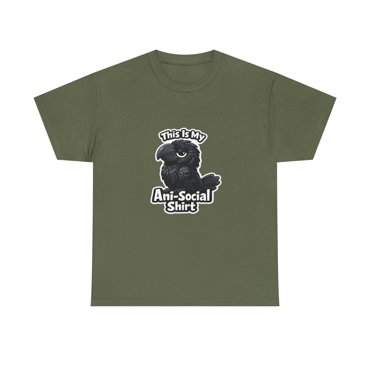 Anti-Social Shirt T‑Shirt — Cute Grumpy Bird Graphic Tee