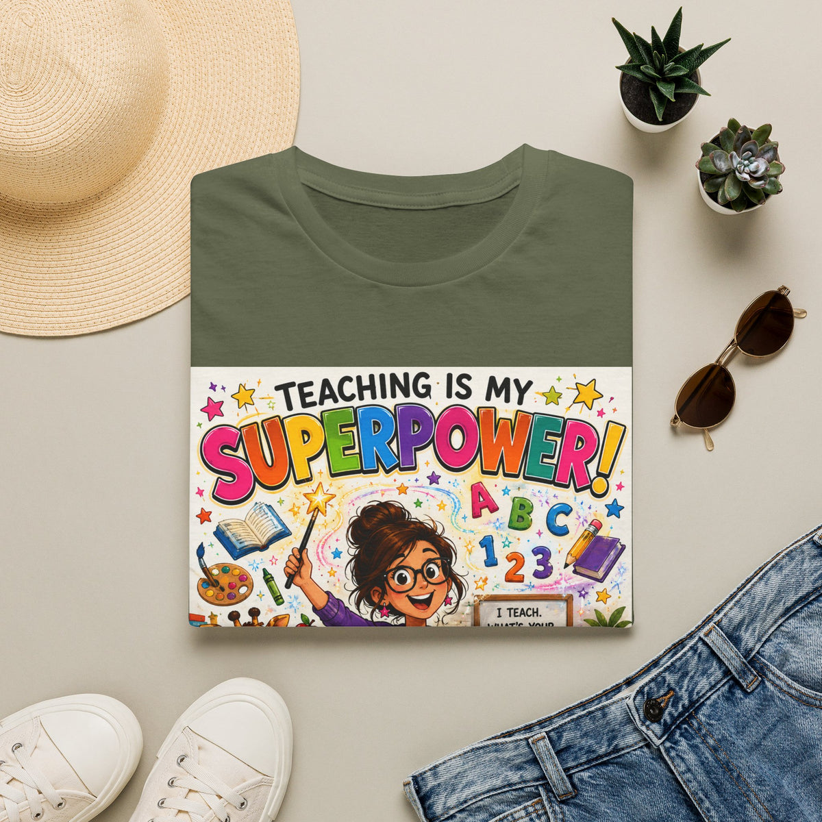 Teaching Is My Superpower T-Shirt — Colorful Teacher Appreciation Tee