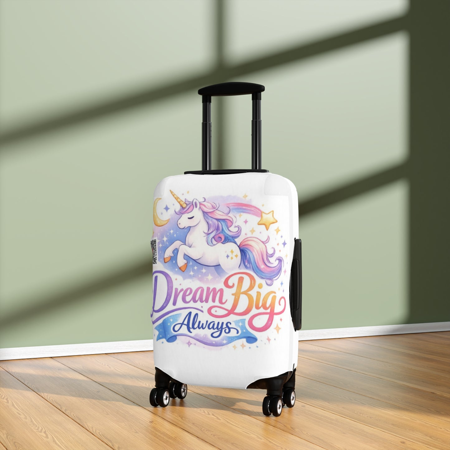 Unicorn Luggage Cover — 'Dream Big Always' Travel Protector