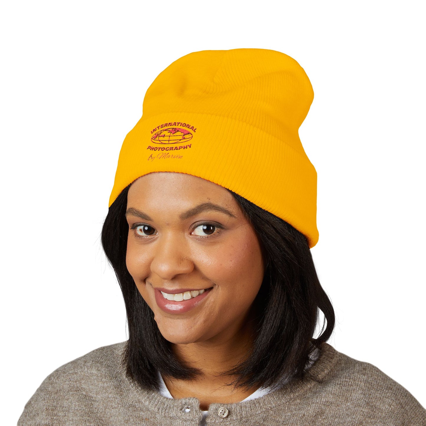 Classic Embroidered Beanie - Cozy Winter Hat, Photography Gift, Trendy Knit Cap, Casual Streetwear, Unisex Apparel, Winter Accessory