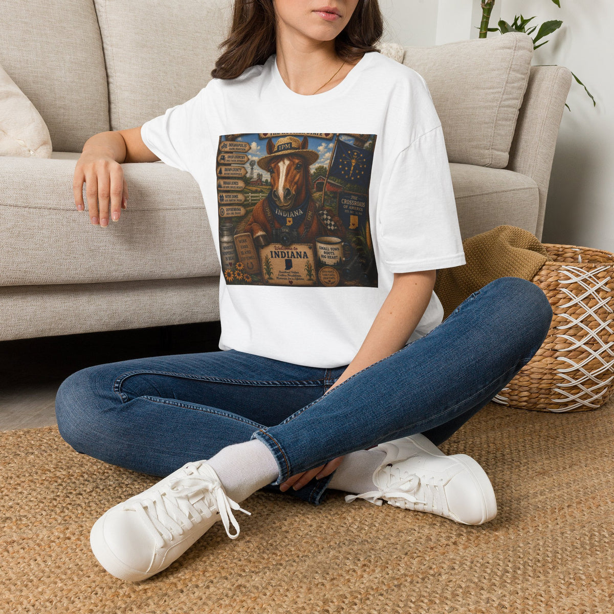 Indiana Scout Dog T-Shirt — Vintage State Travel Poster Design