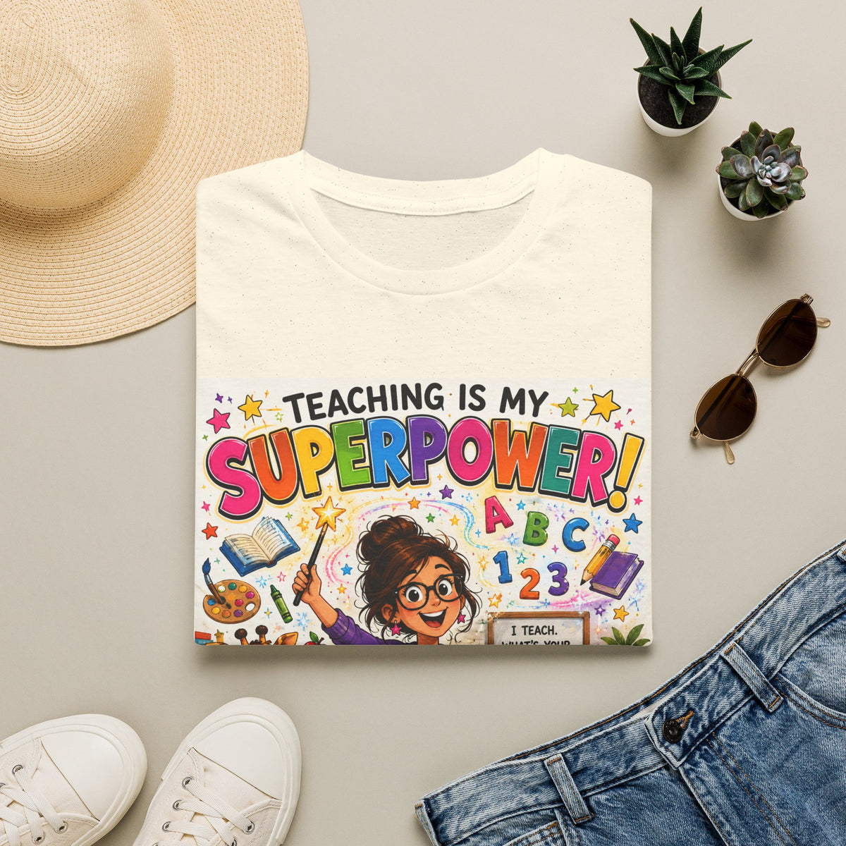 Teaching Is My Superpower T-Shirt — Colorful Teacher Appreciation Tee