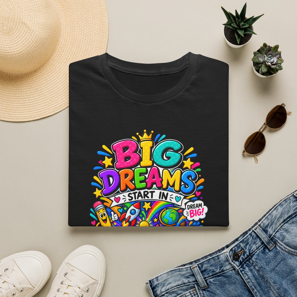 Big Dreams Start In... T-Shirt — Colorful Back-to-School 2nd Grade Tee