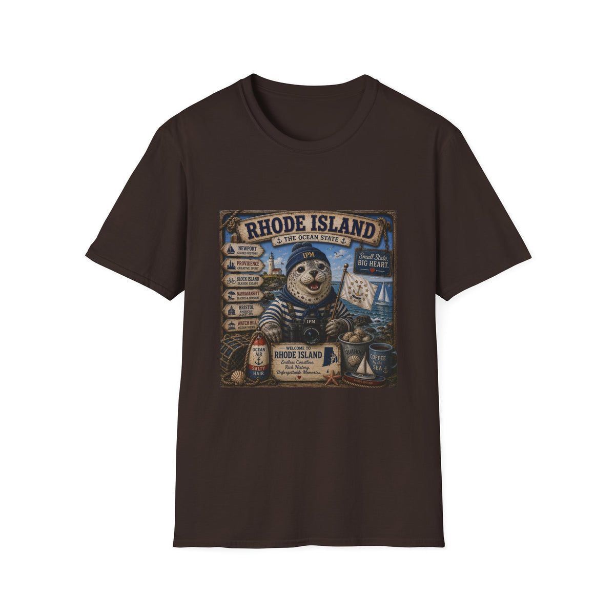 Rhode Island Sealife T-Shirt — 'The Ocean State' Vintage Seal Design