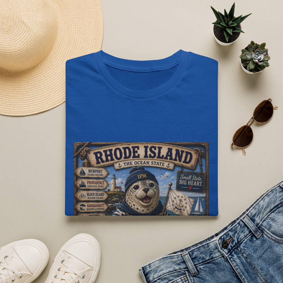 Rhode Island Sealife T-Shirt — 'The Ocean State' Vintage Seal Design