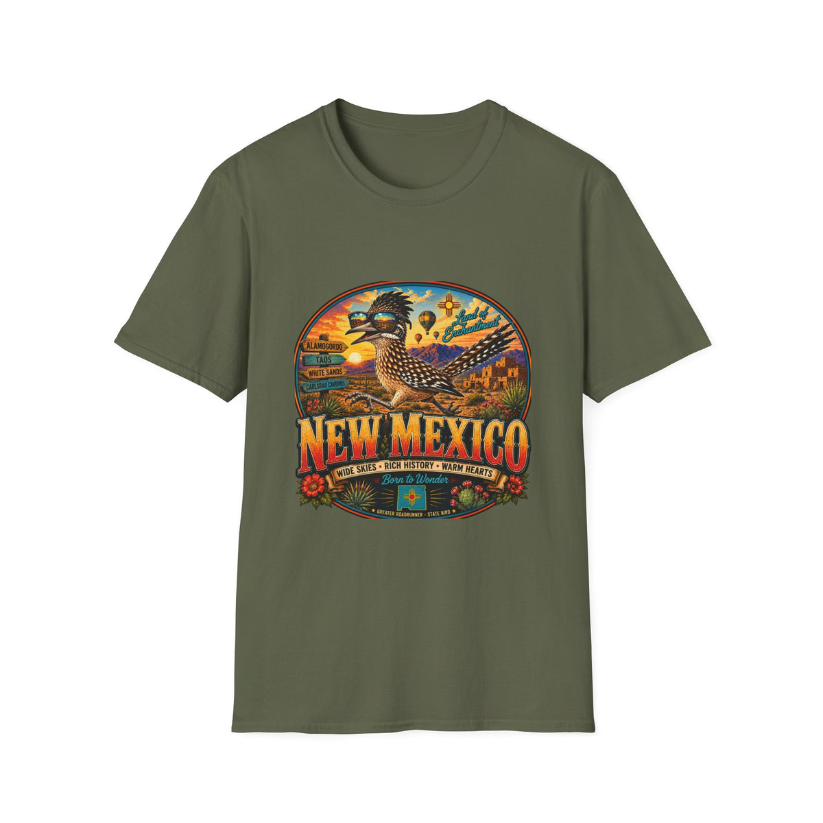 New Mexico Roadrunner T-Shirt — Southwestern Desert Souvenir Tee