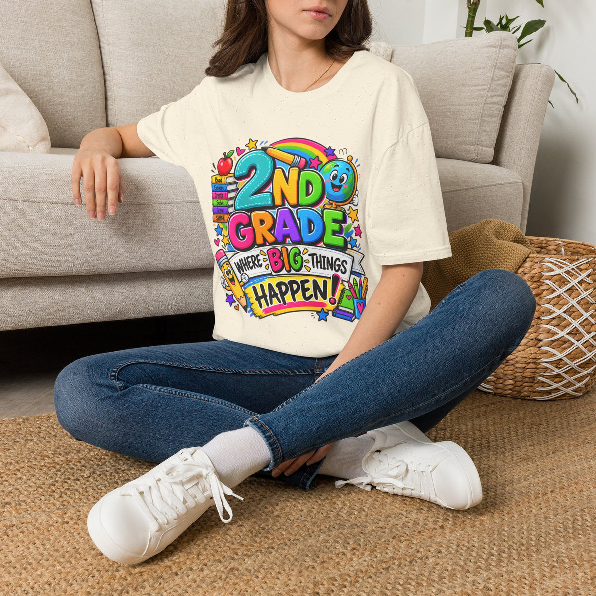 2nd Grade T-Shirt — Colorful Back-to-School Kids Tee (“2nd Grade Where Big Things Happen!”)