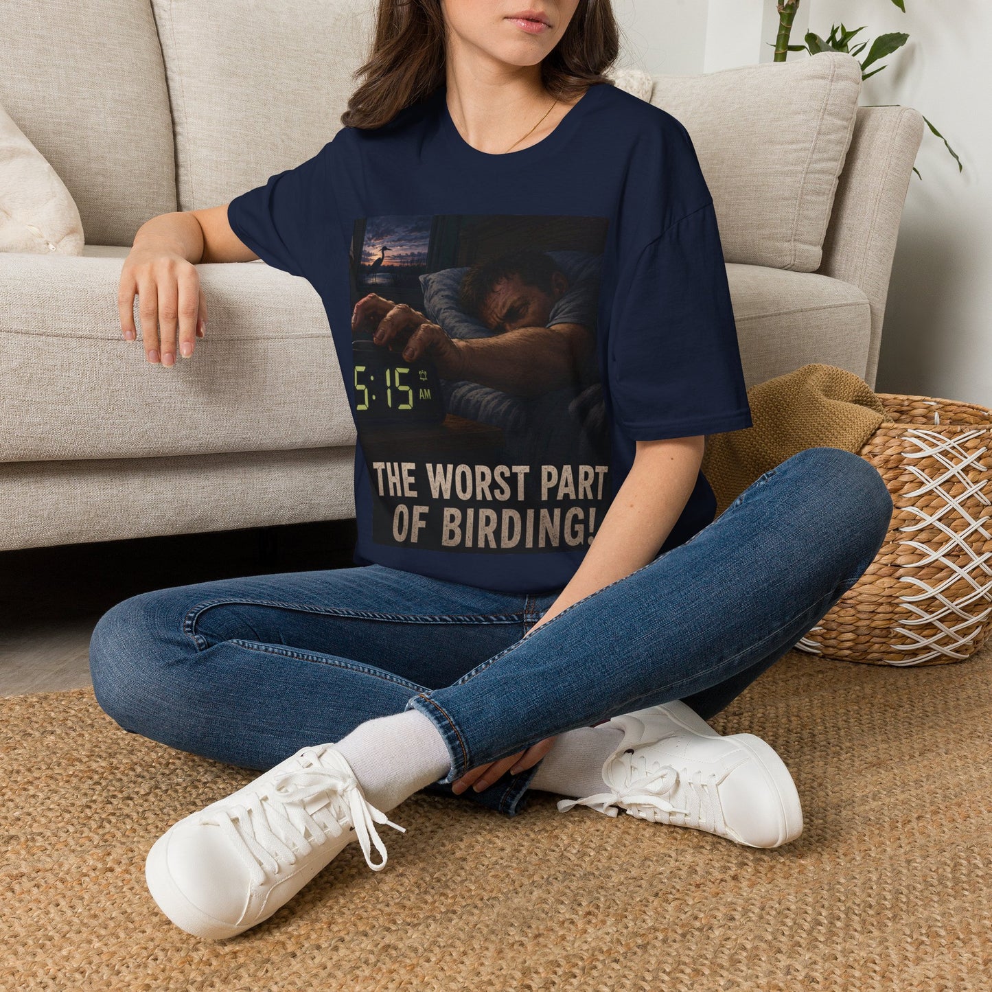 T-Shirt — "The Worst Part of Birding" Funny Early-Morning Birdwatcher Tee