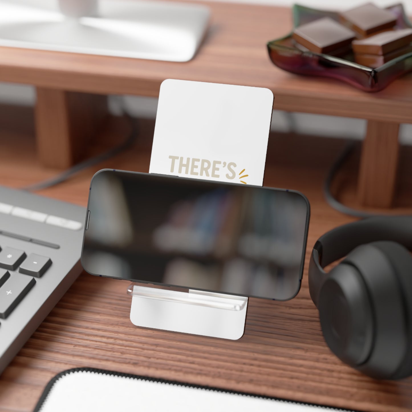 Teacher Tired Phone Stand – “There’s No Tired Like Teacher Tired” Mobile Display Stand