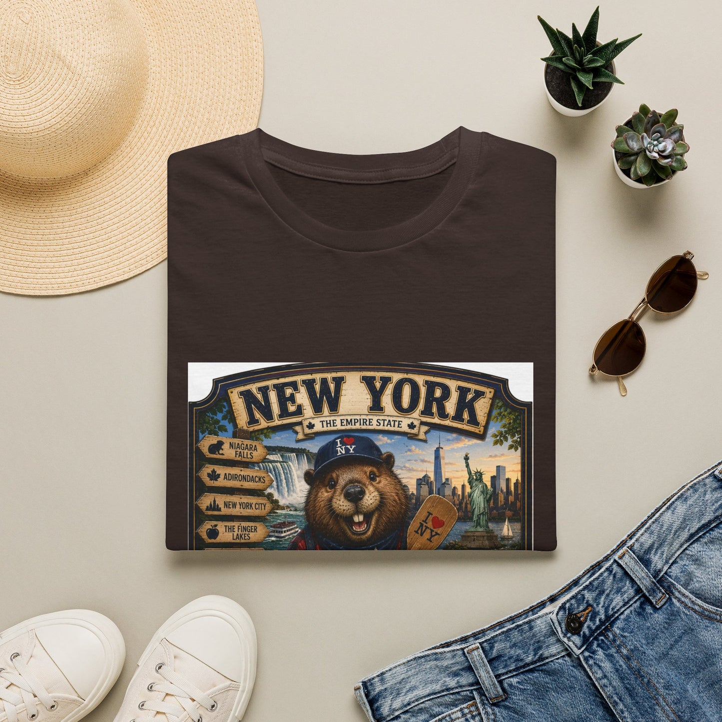 New York Bear Vintage Graphic T-Shirt — NYC Souvenir Cityscape Tee