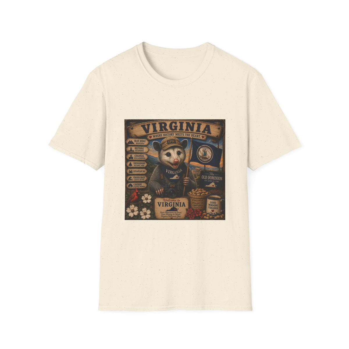 Virginia State Vintage Puppy T‑Shirt — Retro Travel Badge Design