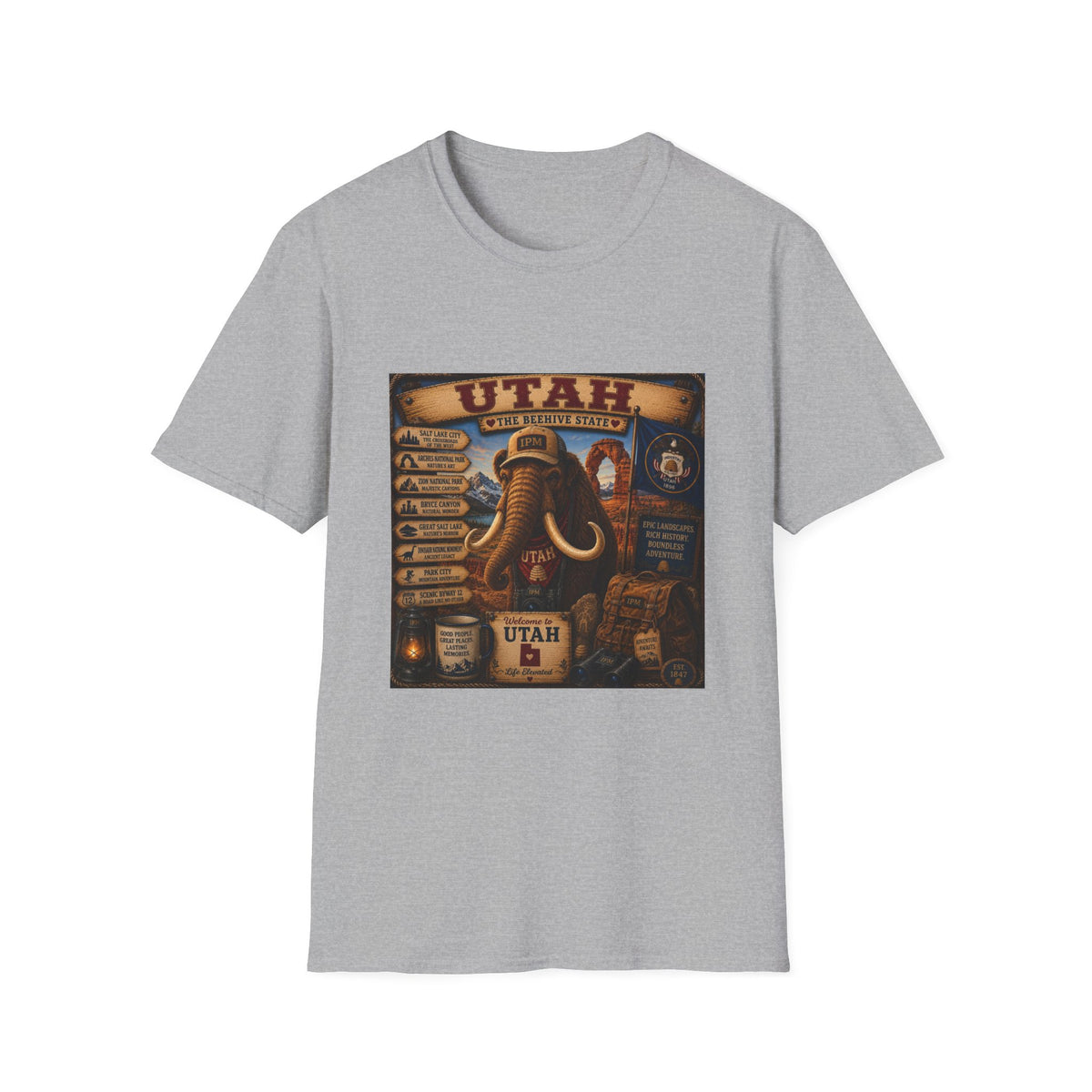 Utah The Beehive State Vintage Mammoth T-Shirt