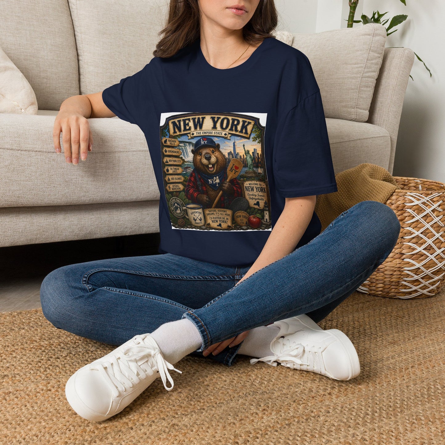 New York Bear Vintage Graphic T-Shirt — NYC Souvenir Cityscape Tee