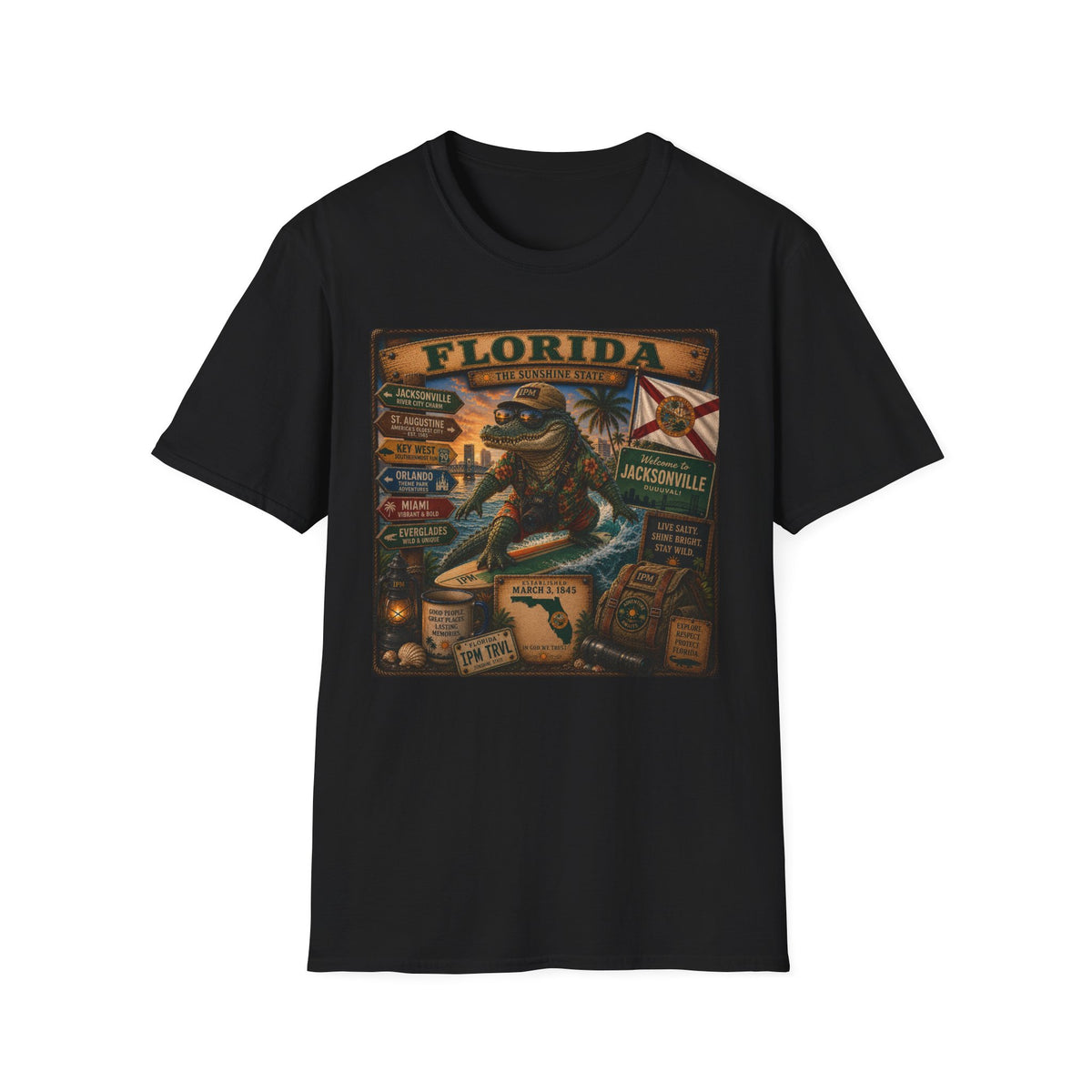 Florida Alligator Vintage Travel T-Shirt