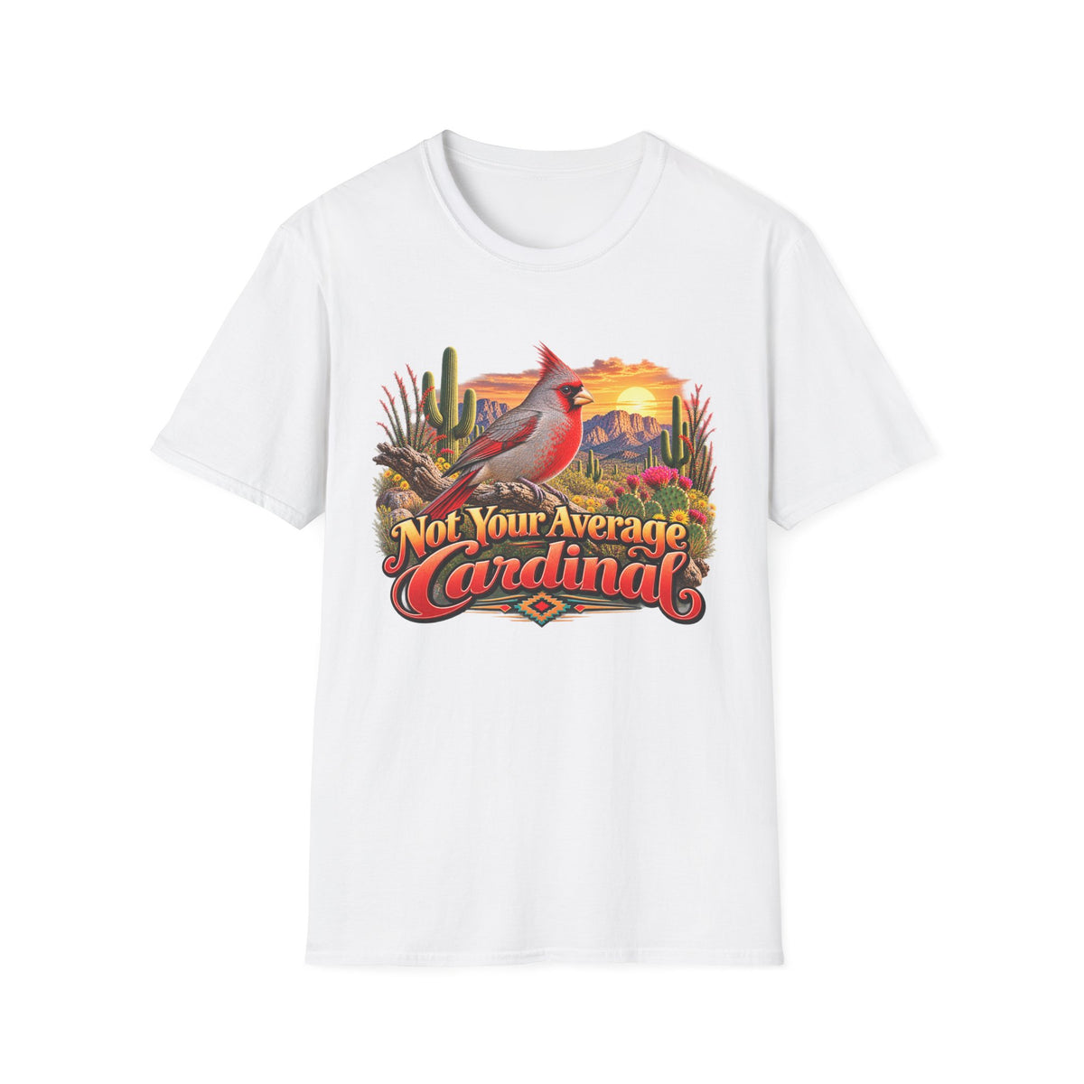 Cardinal Desert Sunset T-Shirt — "Not Your Average Cardinal" Graphic Tee