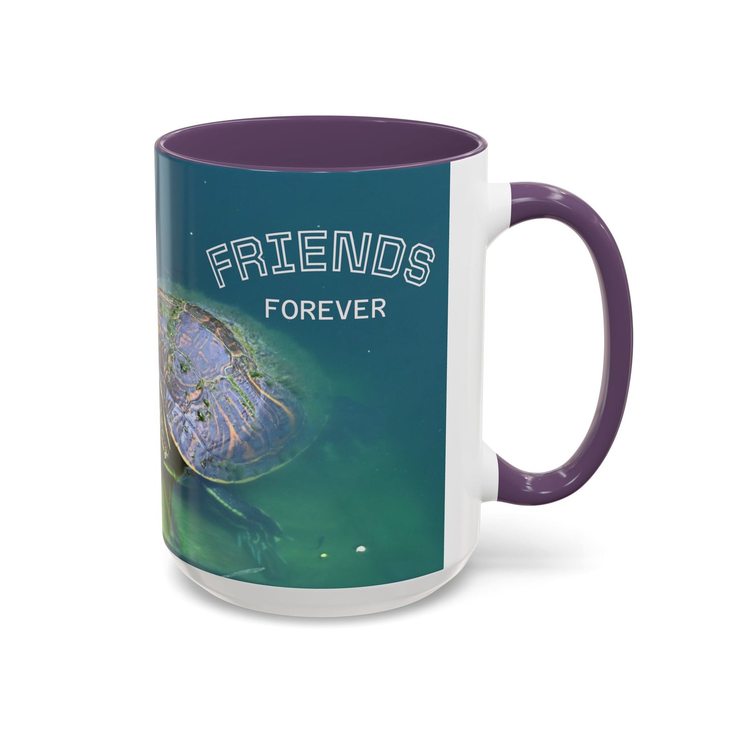 Friends Forever Turtle Accent Coffee Mug — 11/15oz Gift for Animal Lovers