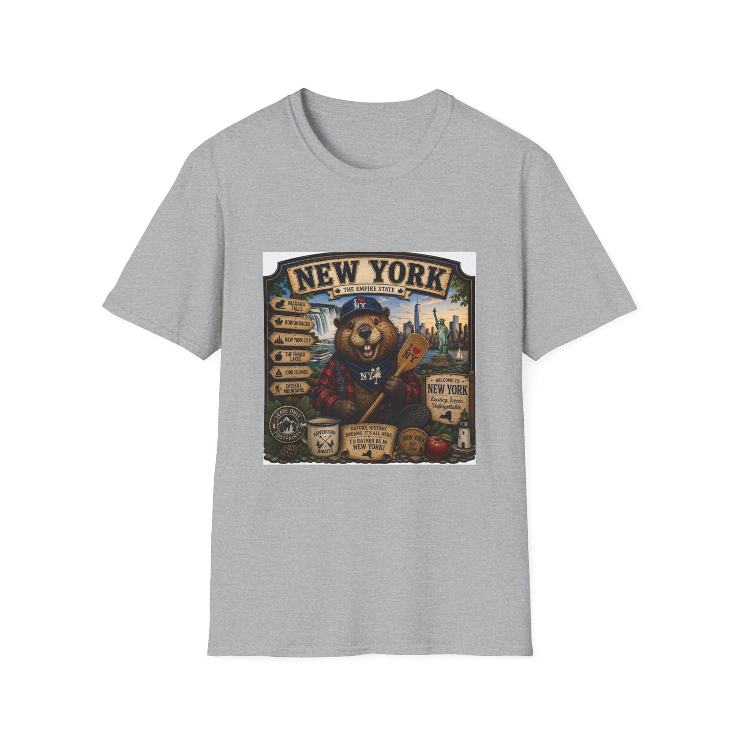 New York Bear Vintage Graphic T-Shirt — NYC Souvenir Cityscape Tee