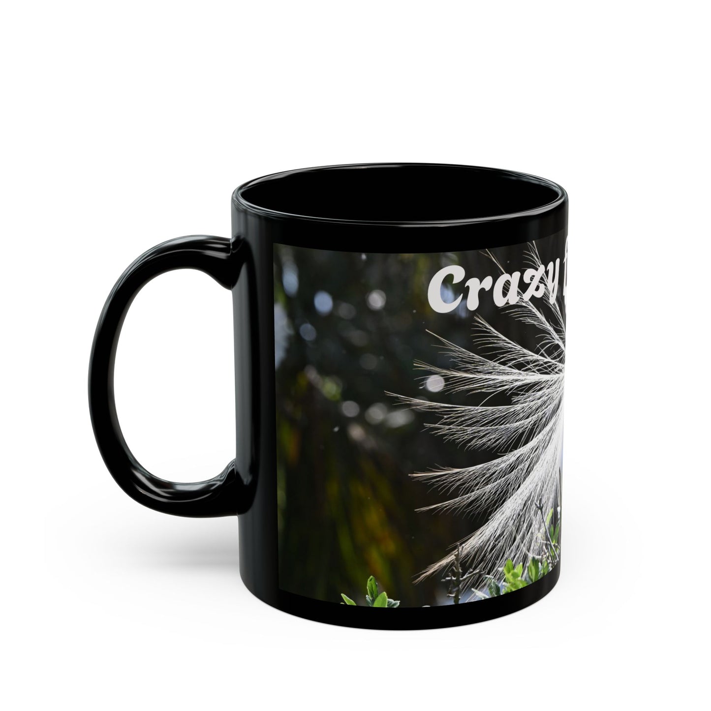 Crazy for Coffee Black Mug - Perfect Gift for Coffee Lovers, Home Office Decor, Birthday Present, Inspirational Cup