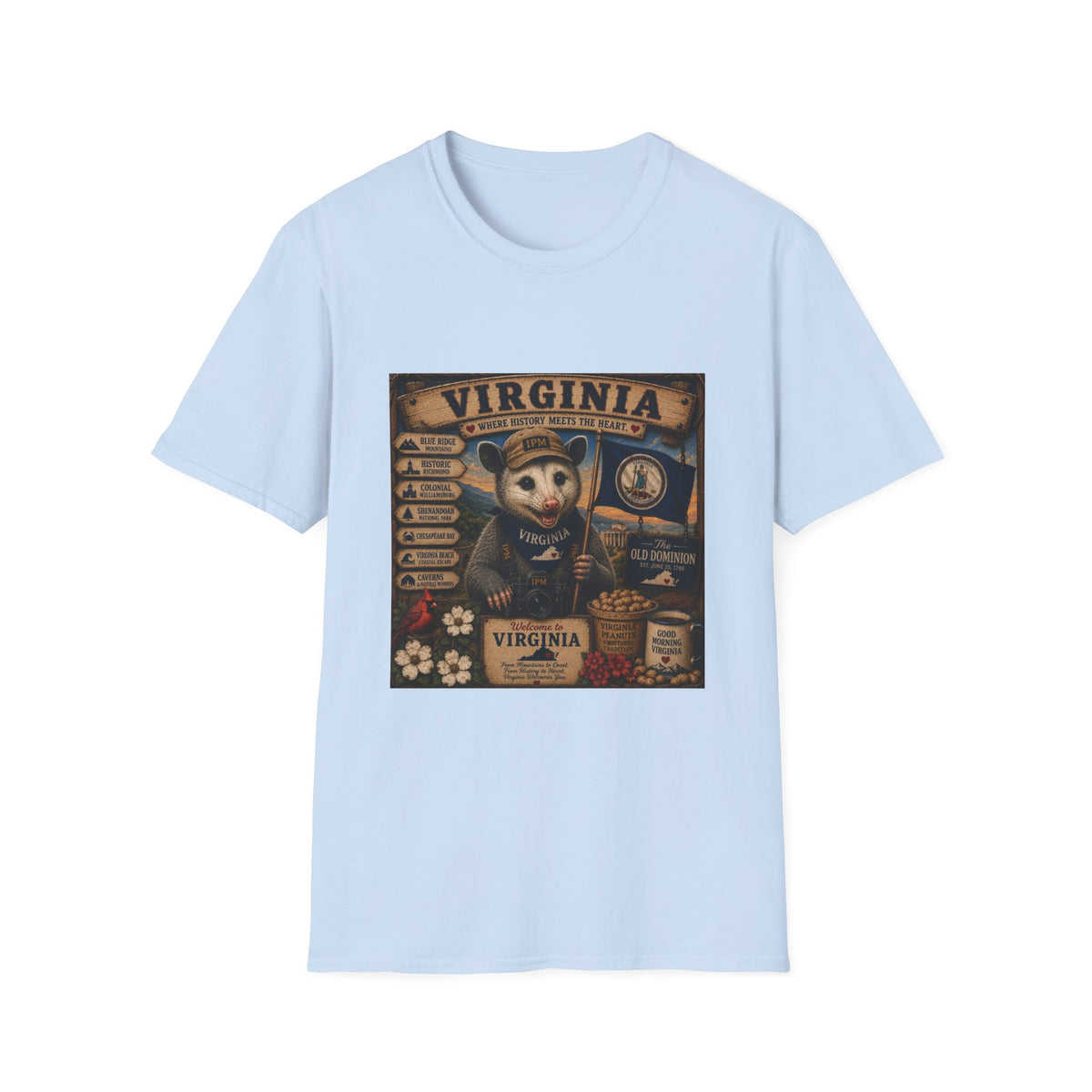 Virginia State Vintage Puppy T‑Shirt — Retro Travel Badge Design