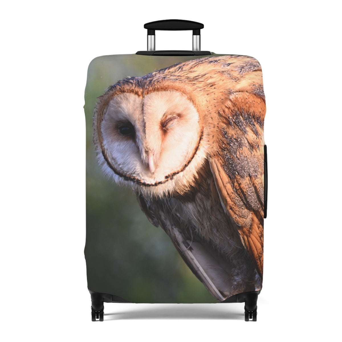 Barn Owl Luggage Cover — Realistic Wildlife Print Travel Protector