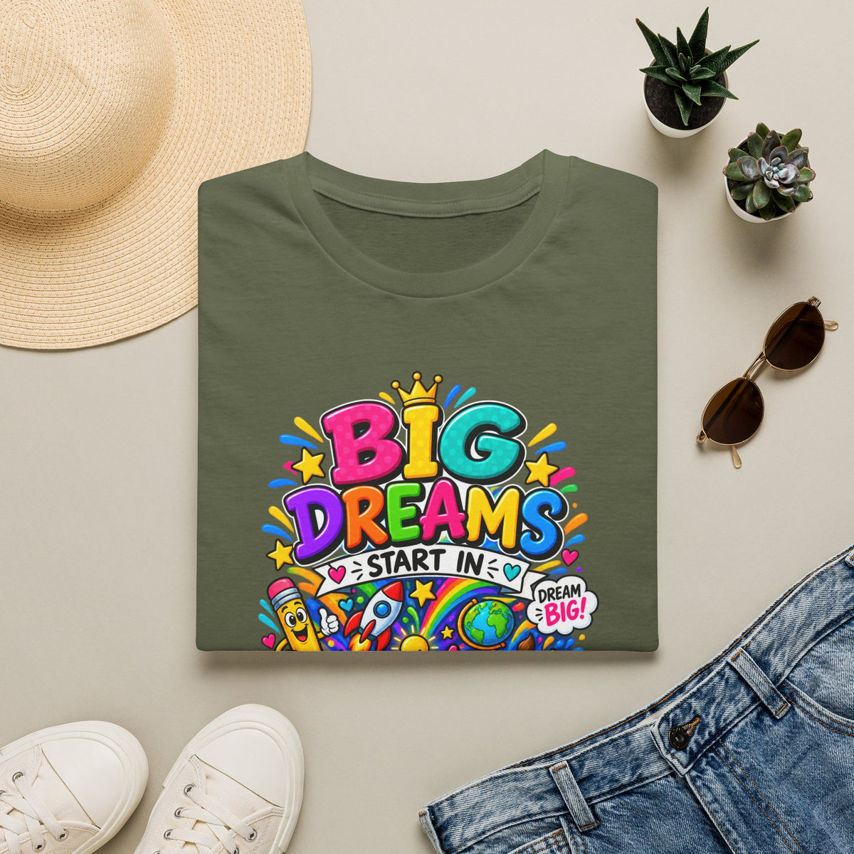 Big Dreams Start In... T-Shirt — Colorful Back-to-School 2nd Grade Tee