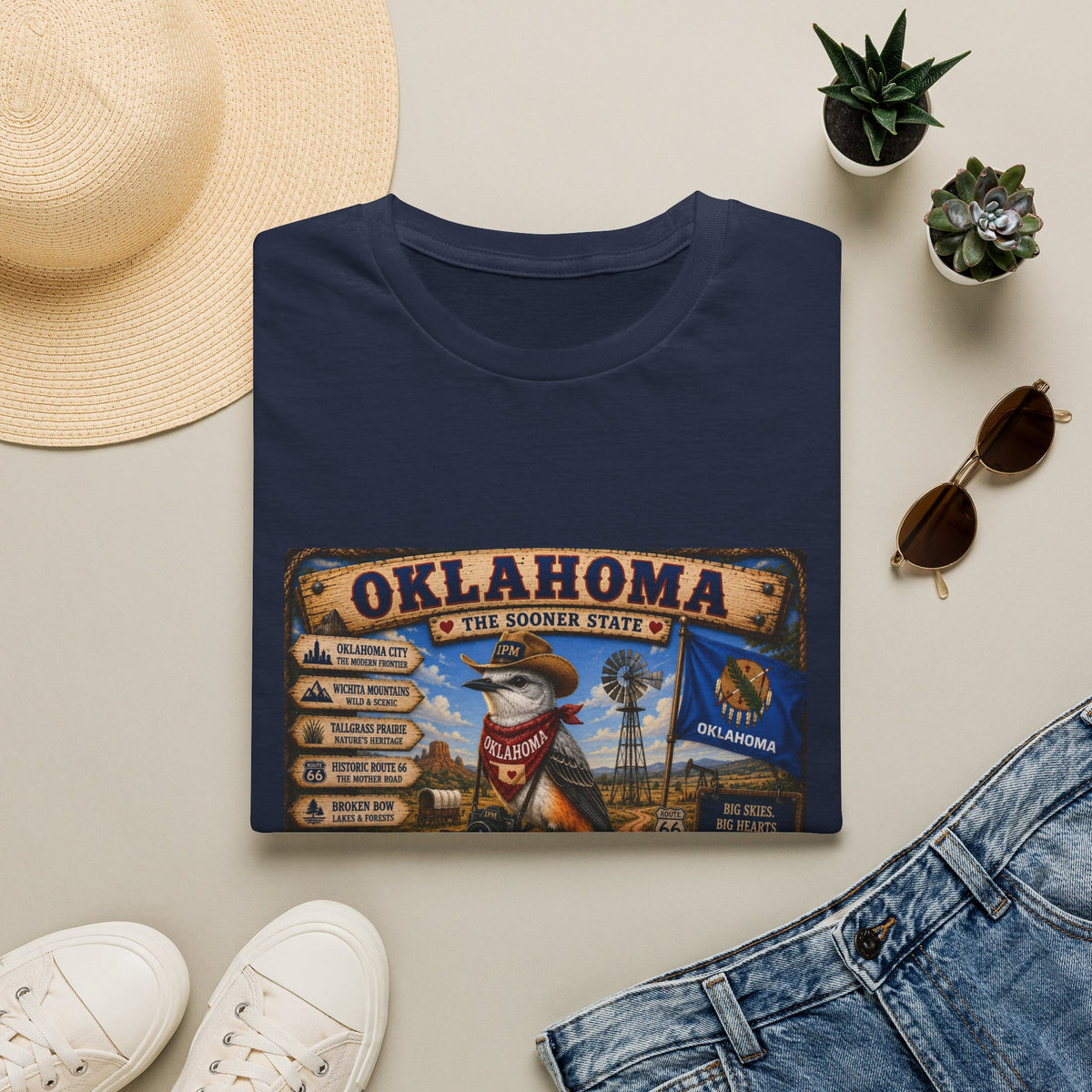 Oklahoma State Vintage Graphic T-Shirt — Sooner State Travel Souvenir