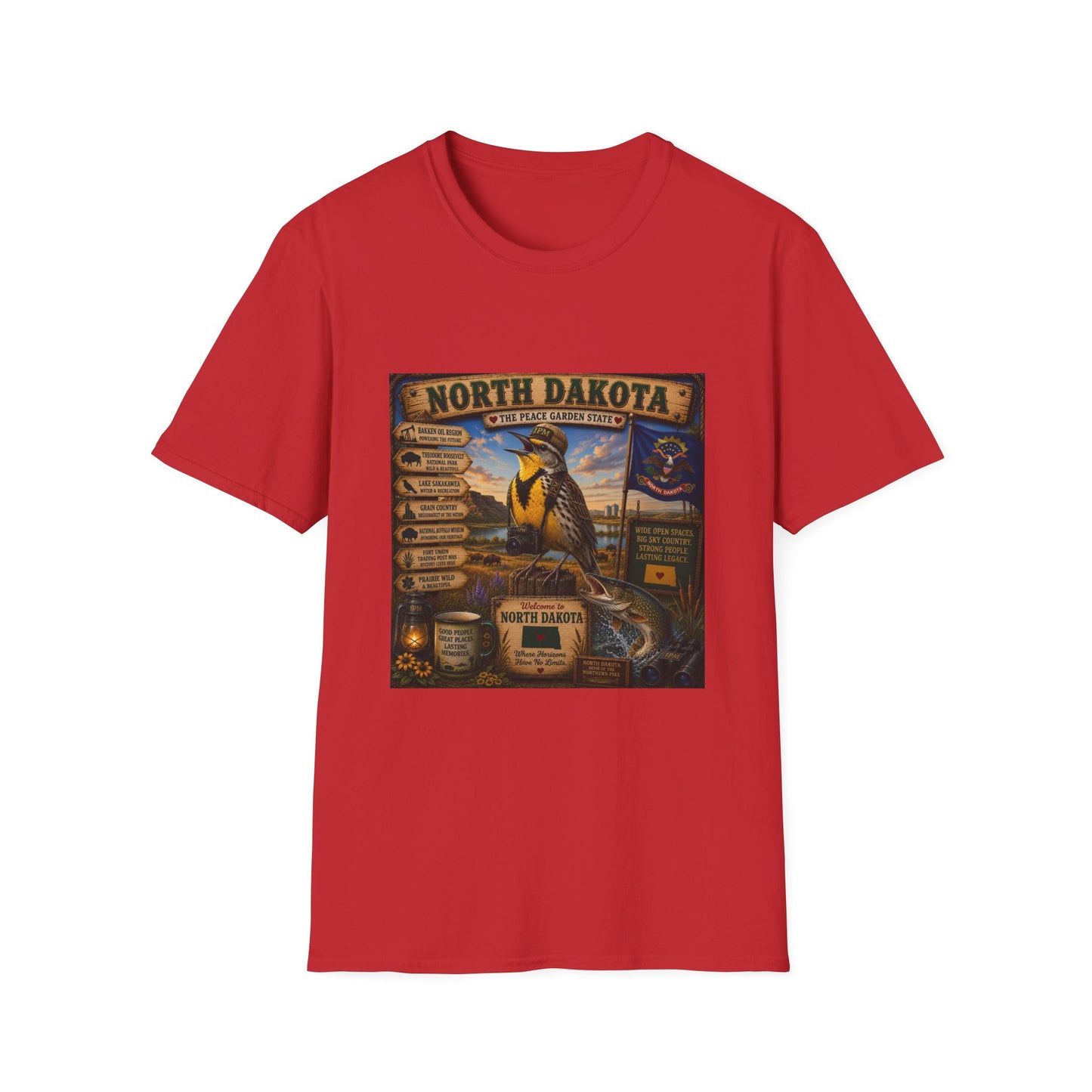 North Dakota State Pride T‑Shirt — "North Dakota: The Peace Garden State" Vintage Travel Design