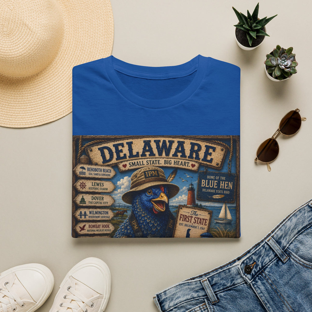 Delaware Blue Hen Vintage State Pride T-Shirt