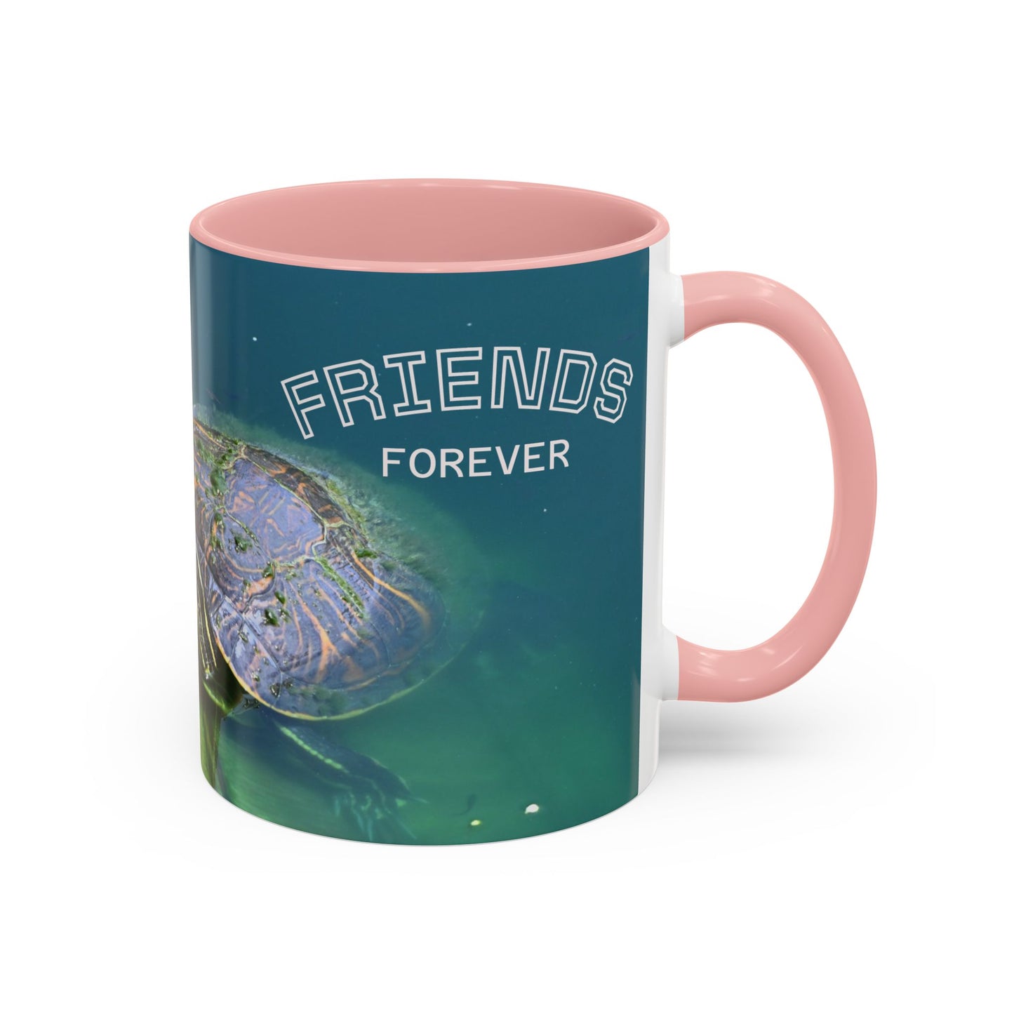 Friends Forever Turtle Accent Coffee Mug — 11/15oz Gift for Animal Lovers