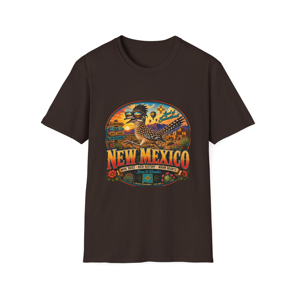 New Mexico Roadrunner T-Shirt — Southwestern Desert Souvenir Tee