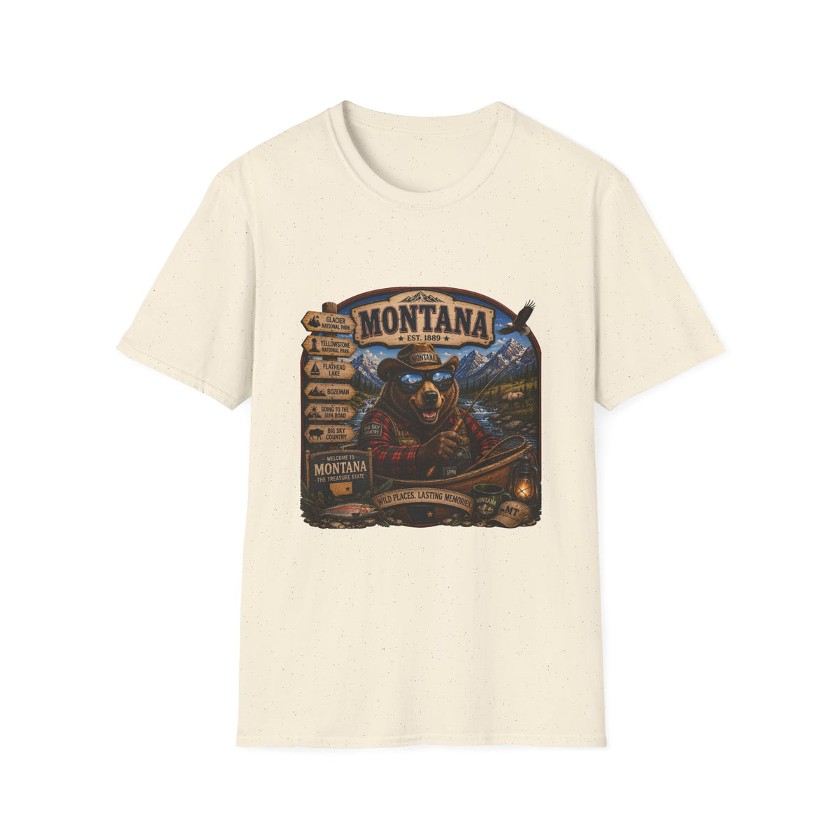 Montana Bear Graphic T-Shirt — Vintage Outdoor Scenic Tee