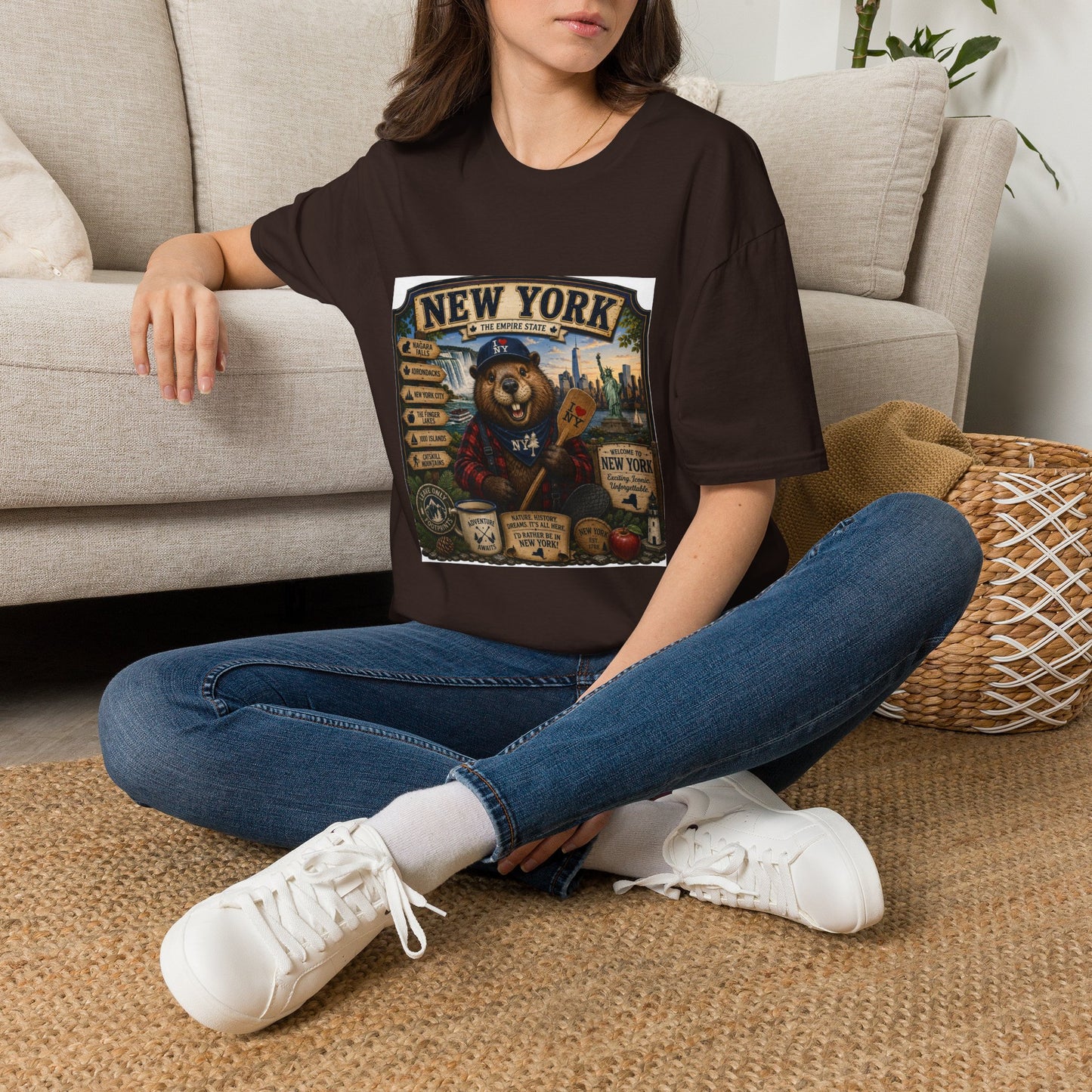 New York Bear Vintage Graphic T-Shirt — NYC Souvenir Cityscape Tee