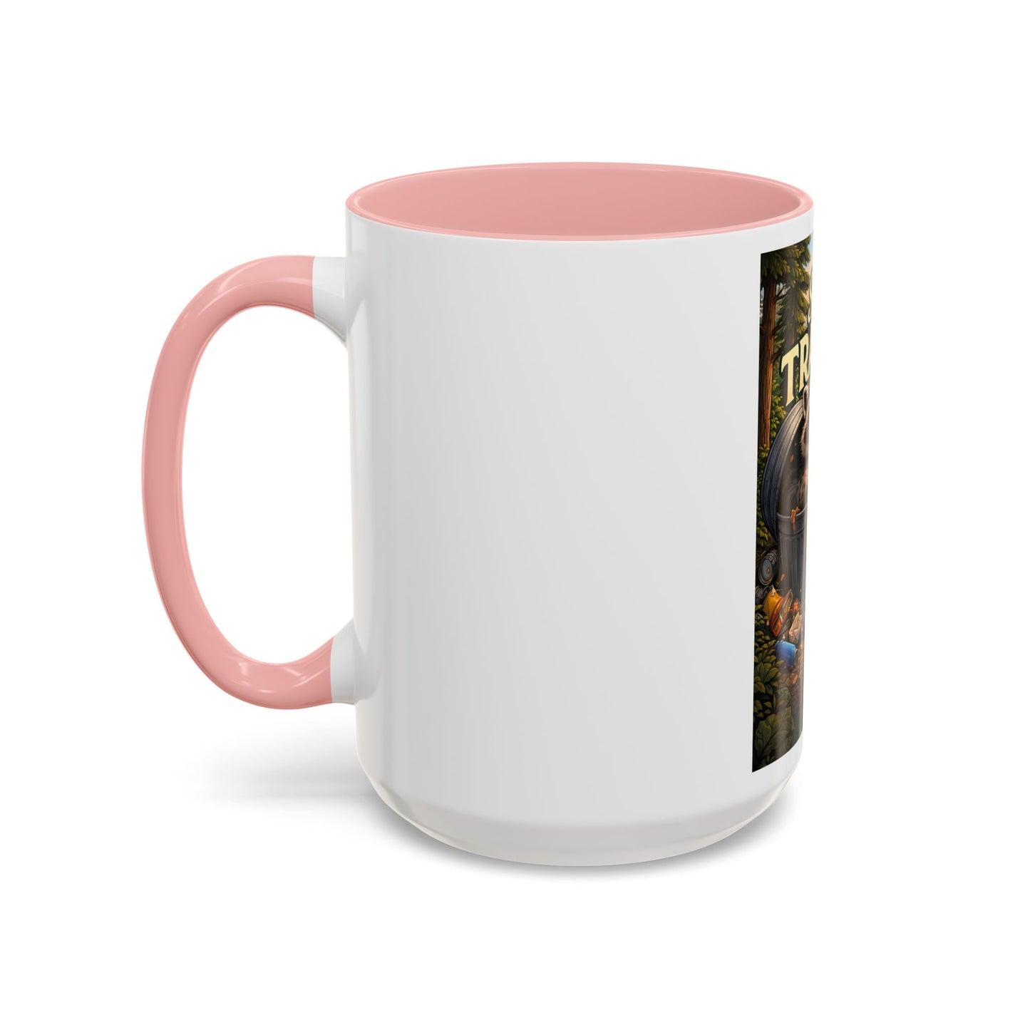 Stay Trashy Coffee Mug — Funny Raccoon Trash Can Design, Novelty Gift for Friends & Family